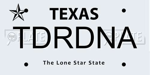 TDRDNA Texas License Plate