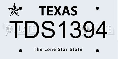 TDS1394 Texas License Plate