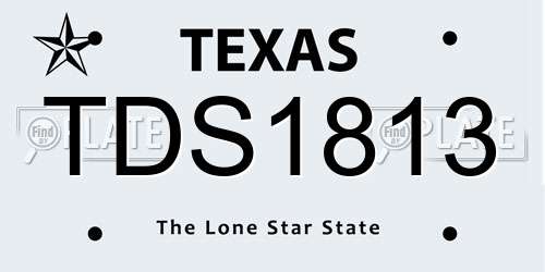 TDS1813 Texas License Plate