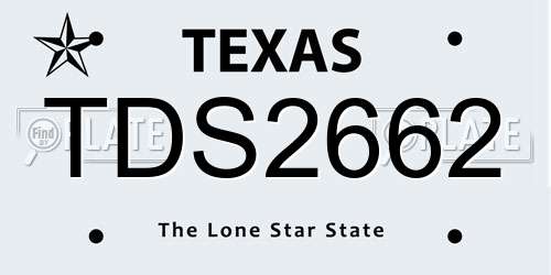 TDS2662 Texas License Plate