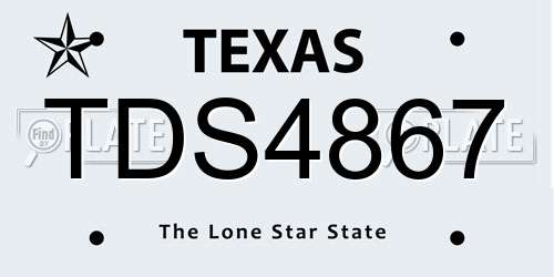 TDS4867 Texas License Plate