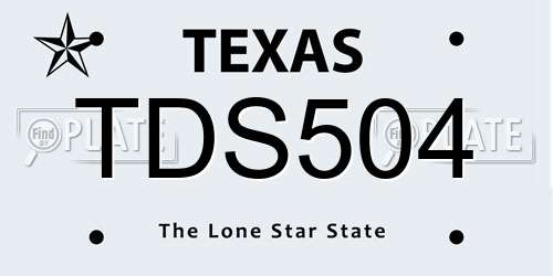 TDS504 Texas License Plate