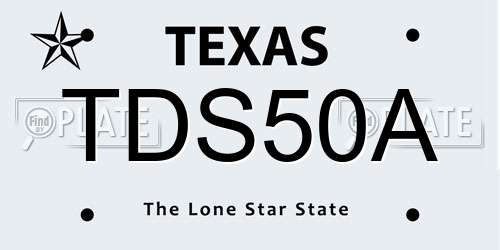 TDS50A Texas License Plate