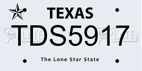 TDS5917 Texas License Plate