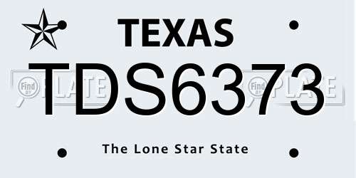 TDS6373 Texas License Plate