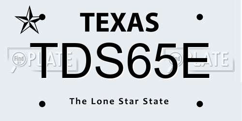 TDS65E Texas License Plate