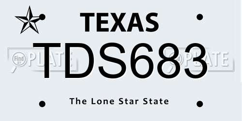 TDS683 Texas License Plate