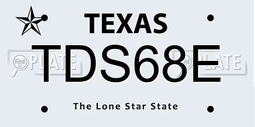 TDS68E Texas License Plate