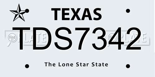 TDS7342 Texas License Plate