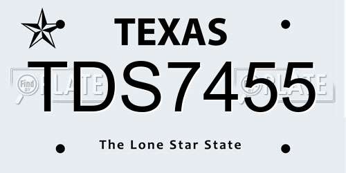 TDS7455 Texas License Plate