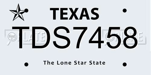 TDS7458 Texas License Plate