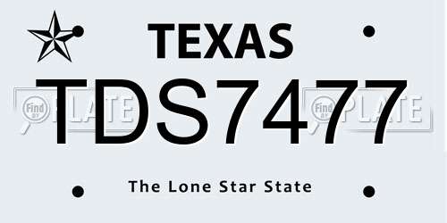 TDS7477 Texas License Plate