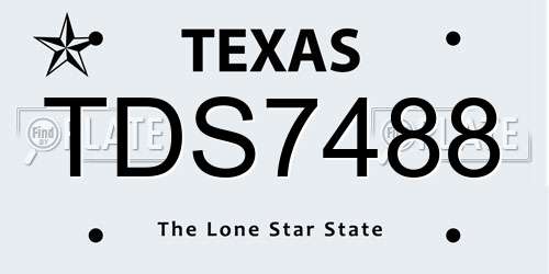 TDS7488 Texas License Plate