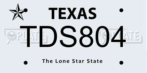 TDS804 Texas License Plate