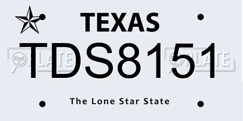 TDS8151 Texas License Plate