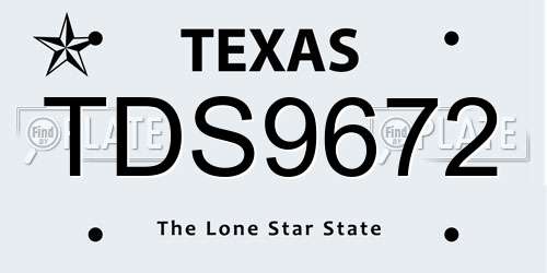 TDS9672 Texas License Plate