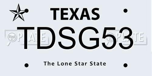 TDSG53 Texas License Plate