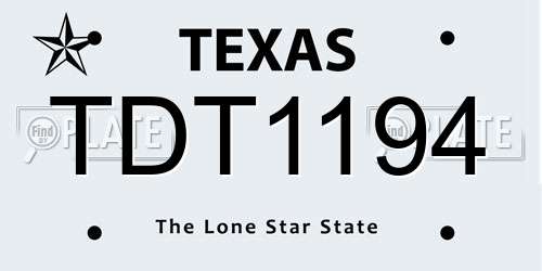 TDT1194 Texas License Plate