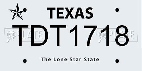 TDT1718 Texas License Plate