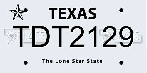 TDT2129 Texas License Plate