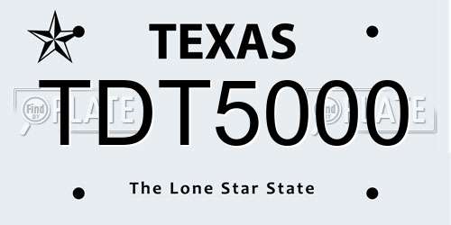 TDT5000 Texas License Plate