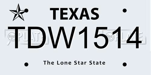 TDW1514 Texas License Plate