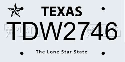 TDW2746 Texas License Plate
