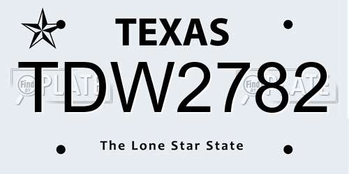 TDW2782 Texas License Plate