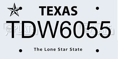 TDW6055 Texas License Plate