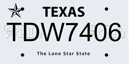 TDW7406 Texas License Plate