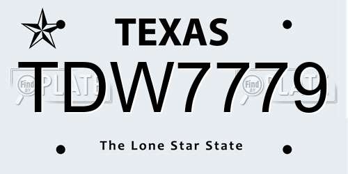TDW7779 Texas License Plate