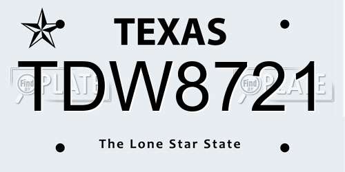 TDW8721 Texas License Plate