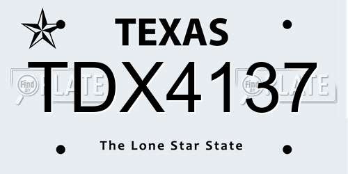TDX4137 Texas License Plate