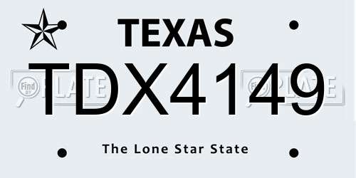TDX4149 Texas License Plate