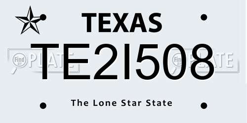 TE2I508 Texas License Plate