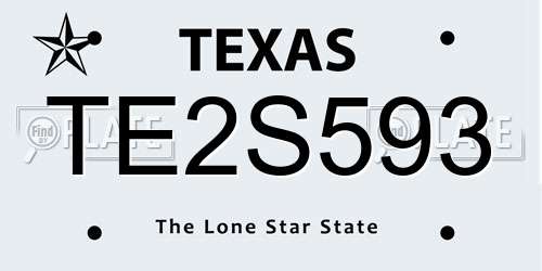 TE2S593 Texas License Plate
