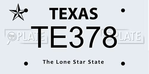 TE378 Texas License Plate