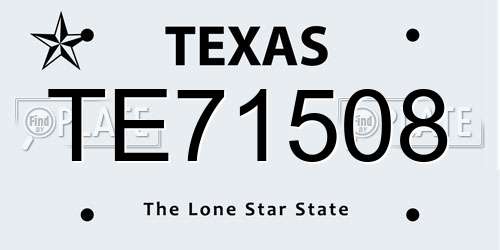 TE71508 Texas License Plate
