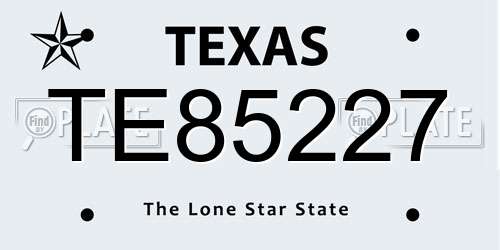 TE85227 Texas License Plate