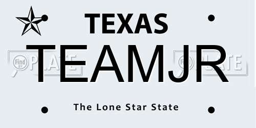 TEAMJR Texas License Plate