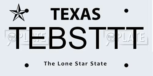 TEBSTTT Texas License Plate