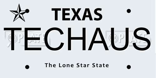 TECHAUS Texas License Plate