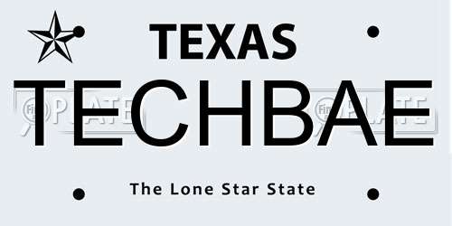 TECHBAE Texas License Plate