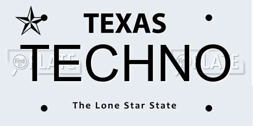 TECHNO Texas License Plate