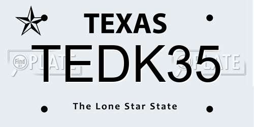 TEDK35 Texas License Plate