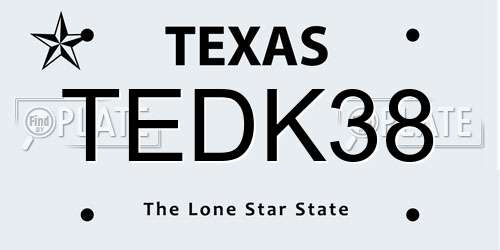 TEDK38 Texas License Plate