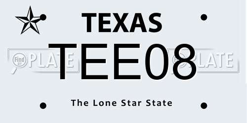 TEE08 Texas License Plate