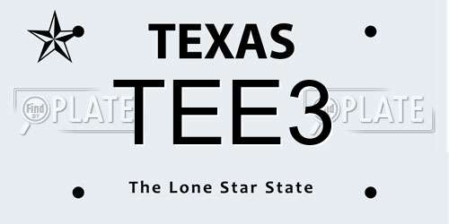 TEE3 Texas License Plate