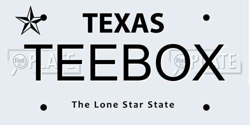 TEEBOX Texas License Plate