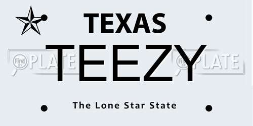TEEZY Texas License Plate